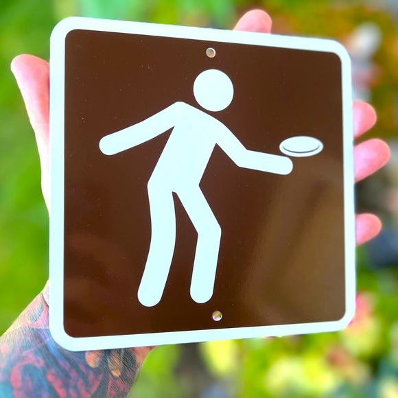 Frisbee Disc Golf Parks & Recreational Metal Sign 6”x6” - Picture 1 of 1